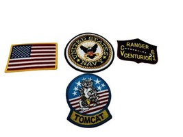 Set Of USA Navy Ranger Tomcat Military Insignia Embroidered Iron On/Sew On Patch - £10.71 GBP