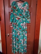 Aphratti Women&#39;s Fall Casual Faux Wrap V Neck Floral Print Long Maxi Dress - $29.70