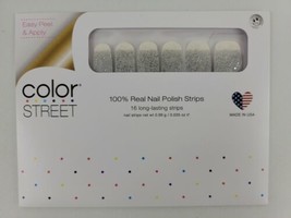 Color Street DRIPPING IN DIAMONDS Real Nail Polish Strips Silver Glitter... - £26.54 GBP