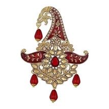 Golden Plated Multi-Color Stone Pearl Safa Kalangi groom Kundan Jewelry Indian d - £12.38 GBP
