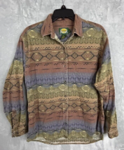 Cabelas Aztec Flannel Chamois Button Mens Shirt L Thick Southwest - $34.49