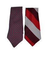 Vintage Men&#39;s Neckties Silk Polyester Red Gray 1980&#39;s Ties - $222.50 MXN