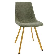 LeisureMod Markley Modern Leather Dining Chairs, Gold Leg Accent Kitchen... - €98,46 EUR