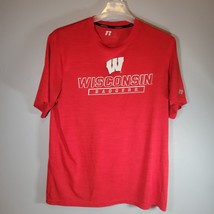 Wisconsin Badger Shirt Mens Large Red Tee Russell Athletic NCAA Football  Casual - £11.48 GBP