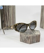 Dolce &amp; Gabbana Black Gold Scroll Slim Cateye Logo Acrylic Sunglasses NW... - $277.37 CAD