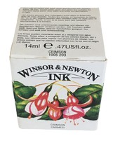 Winsor and Newton Drawing Ink Bottle Crimson Red Calligraphy Artist Illu... - £11.93 GBP