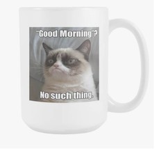 Good morning cat funny meme 15 ounce coffee mug - £18.38 GBP