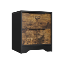 Wooden 2 Drawers Nightstand Engineered Wood - Antique Black - £77.57 GBP