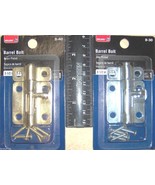 2 1/2&quot; BARREL BOLT Brass OR Silver Zinc Plated gate cabinet door SLIDING... - $29.42 CAD+
