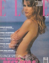 1992 British UK Elle Fashion Magazine Claudia Schiffer Cindy Crawford 1990s - $36.25