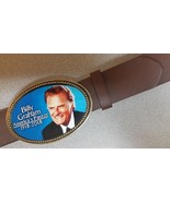 BILLY GRAHAM &quot;AMERICAS PASTOR&quot;  COMMEMORATIVE EPOXY BELT BUCKLE &amp; Brown ... - £19.29 GBP