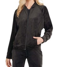 DKNY Womens Activewear Sport Velour Logo Print Bomber Jacket,Size Medium,Black - £59.87 GBP