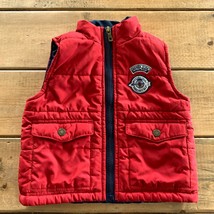Lucky Brand Puffer Vest Jacket Red Full Zip Pockets Toddler Boys 12M 12 Months - £13.21 GBP