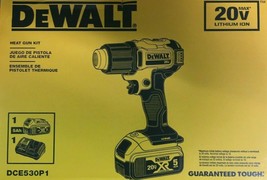 DeWalt DCE530P1 20V 5.0AH Max Cordless Heat Gun Kit Brand New! - £290.27 GBP
