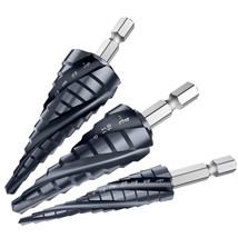 M35 Four Spiral Flute Cobalt Step Drill Bit Set, 1/8&quot;-7/8&quot; Industrial Grade - £42.39 GBP