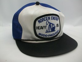 Norcen Energy Oil Patch Hat VTG K Brand Black White Blue Snapback Trucker Cap - £26.61 GBP