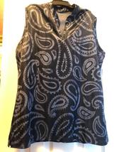 NWT Ladies NIKE Navy Obsidian Paisley Victory Sleeveless Golf Polo S M L XL XXL image 2