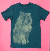 Harry Potter Crookshanks Cat Shirt XS Green Graphic Tee Fandom Dark Acad... - £23.48 GBP