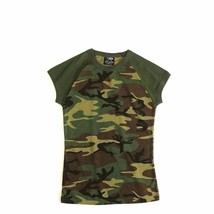 Small Womans PINK CAMO RAGLAN SHIRT Top Military Camoflauge Ladies Shirt... - $10.99
