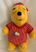Winnie The Pooh Bear In Pajamas Nightshirt &amp; Cap Plush 1998 Disney Mattel 14” - £14.15 GBP