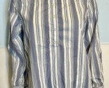 J. Crew Women&#39;s Button Up LS Woven Striped Blouse Blue/White Size 6 - £14.94 GBP