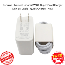 Genuine Huawei/Honor 66W US Super Fast Charger with 6A Cable - Quick Charge -New - £13.24 GBP