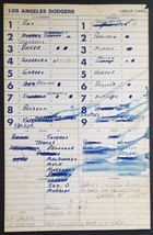 DODGERS GAME USED DUGOUT LINE-UP CARD 9/29/82 STEVE GARVEY TIES SEWELL A... - $293.99