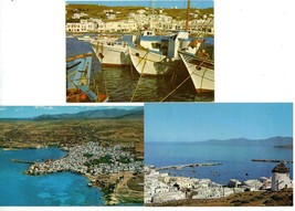 3 Postcards Greece Mykonos Island Harbor Views Unposted - £2.39 GBP