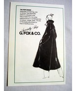 1978 Coat Ad G. Fox &amp; Co. Specialty Shop, Hartford, Ct. - $8.99