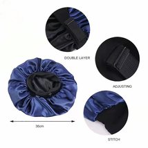Silk Satin Hair Bonnet for Sleeping,Hair Wrap Adjustable Sleep Cap,Sleep Cap wit - £7.89 GBP