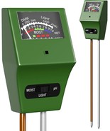 Soil Plant Moisture Meter, 3-1 Soil Moisture pH Light Meter, Water Senso... - $33.49 CAD