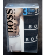 Hugo Boss Mens 3-Pack Black Stretch Cotton Trunk Boxer Shorts Underwear 2XL - £21.54 GBP