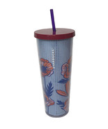 Starbucks 2017 Venti Poppy Floral Flower Cold Cup Tumbler 24 oz w/Lid an... - $561.02 MXN