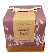 Lavender Vanilla Soy Candle New In Box 9.5 Oz Glass Jar - £13.81 GBP