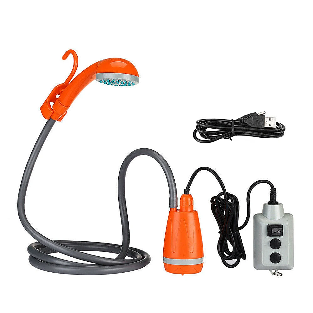 Portable Camping Shower Outdoor Camping Shower Pump Rechargeable Shower Head for - £20.56 GBP+