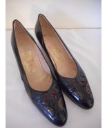 Salvatore Ferragamo Boutique Size 7.5 4A Black Patent Leather Lizard Pum... - $39.99