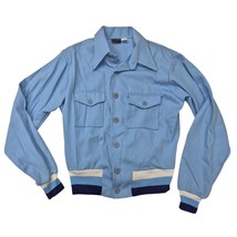 VTG 70s Van Heusen Sportswear Powder Blue Shirt Jac Ribbed Cuff/Waistban... - $2,144.68 MXN