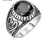 Black ring silver color round resin classical pattern retro jewelry wholesale size thumb155 crop