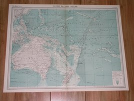 1922 Map Of Pacific Oc EAN Oc EAN Ia Australia New Zealand Hawaii Fiji Guam - $26.58