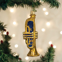 Old World Christmas Trumpet Glass Musical Instrument Christmas Ornament 38019 - £13.53 GBP