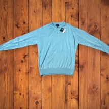 Vintage NWT Blue Ocean Teal Sweater L Pullover 100% Acrylic Knit 3-Button - £10.54 GBP