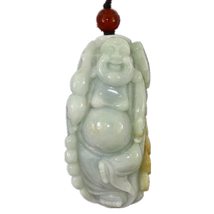 3.6&quot;China Certified Grade A Nature Hisui Jadeite Jade Wealth Buddha and Fortune  - £367.95 GBP