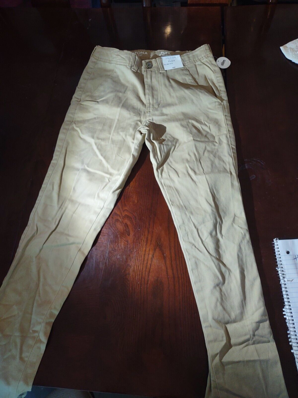Arizona Flex Slim Fit Boys Size 14 Khaki Pants-Brand New-SHIPS N 24 HOURS - $39.60