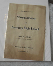 Vintage 1936 Booklet Strasburg PA High School Commencement - £14.24 GBP