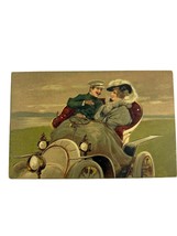 Antique Postcard Man Woman Driving Car Automobile Romance Love Embossed ... - £9.34 GBP
