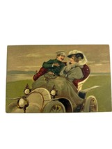 Antique Postcard Man Woman Driving Car Automobile Romance Love Embossed ... - £9.18 GBP