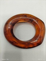 Vintage Bakelite Chunky Geometric Mod Brooch Pin tortoise shell color rootbeer - £38.77 GBP