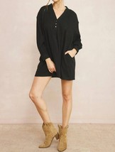 Entro solid textured long sleeve dress for women - £31.63 GBP