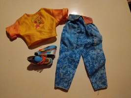 Barbie&#39;s Ken 1990 All American Acid Wash Jeans, Shirt &amp; RARE Reebok Snea... - $24.20