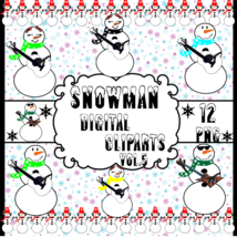 Snowman Vol. 5-Digital Clipart,Christmas,Craft,Snow,Scarf,Hat,Gift Card,Gift Tag - £0.99 GBP